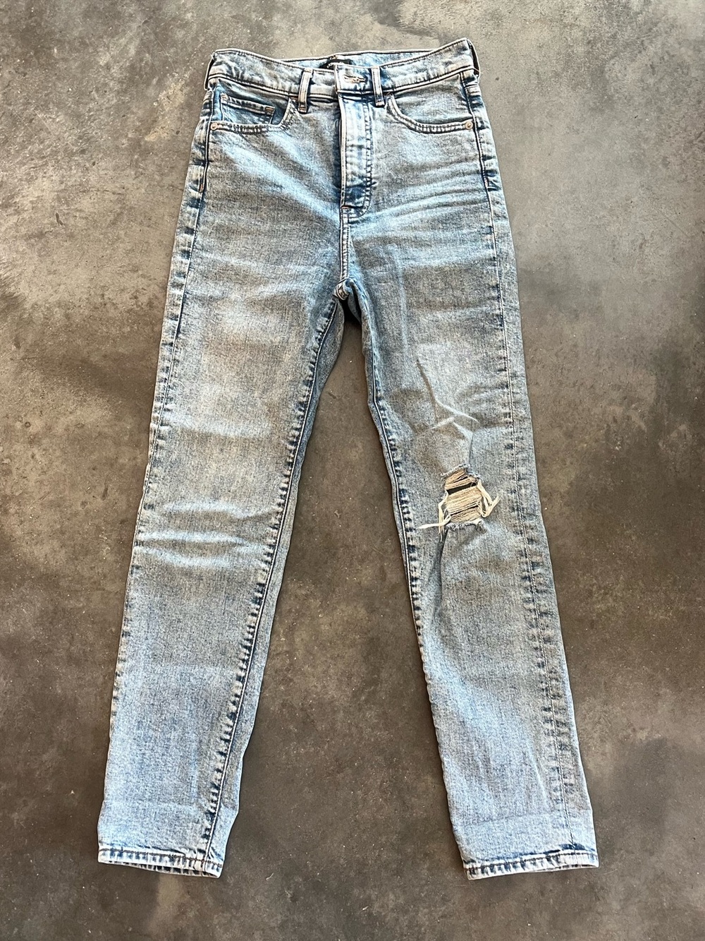 Classic Light Blue Women's Distressed Jeans Express